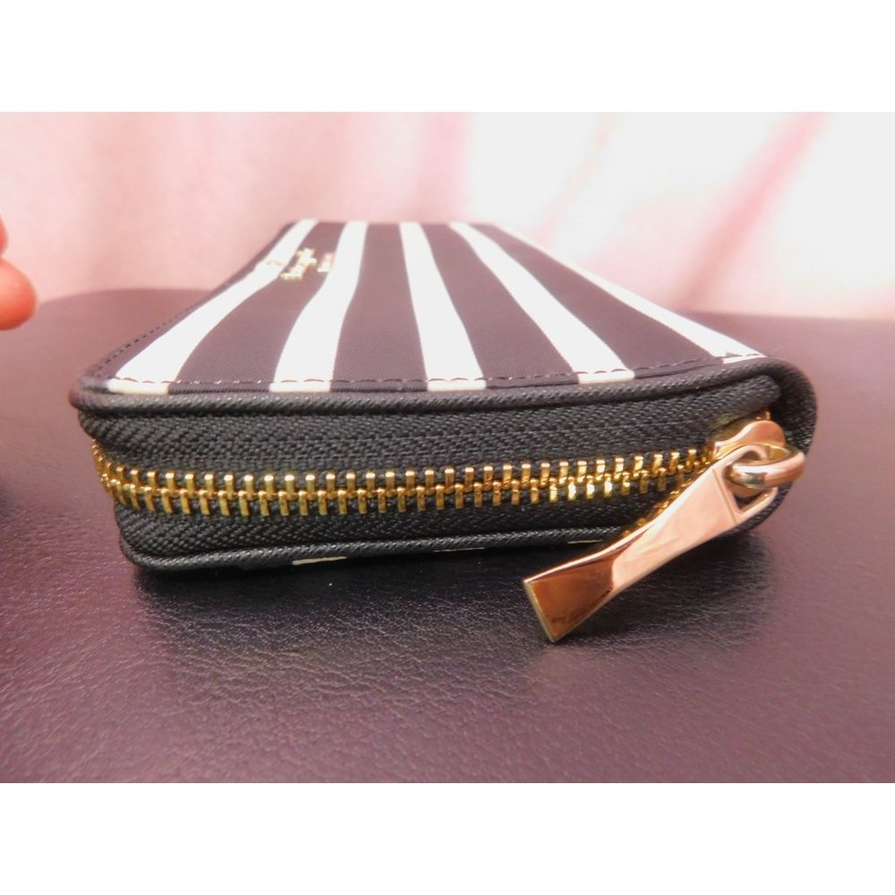 Kate Spade Black White Stripe Nylon Molly Backpack and Striped Wallet - Picture 8 of 15